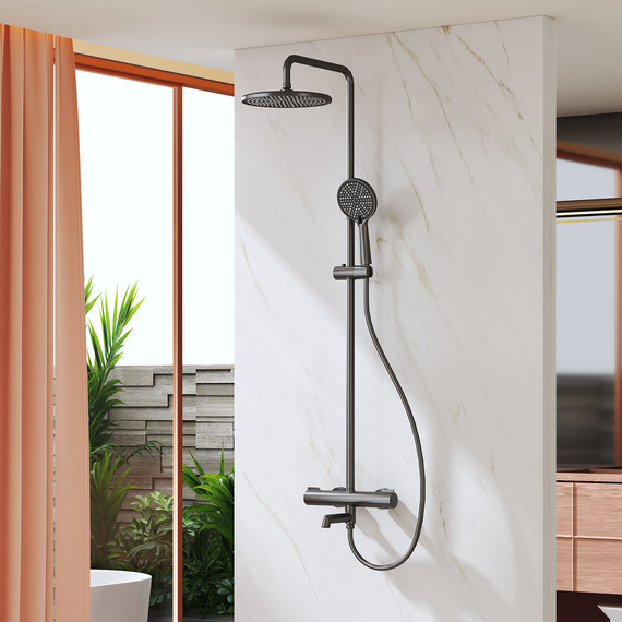 Душевая система с термостатом Raglo R20.26.09, графит фото 3