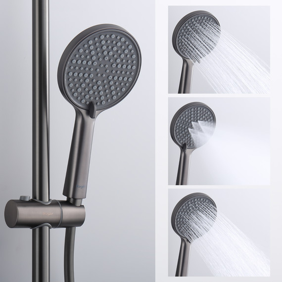 Душевая система с термостатом Raglo R20.26.09, графит фото 11