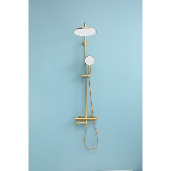 Душевая система с термостатом Raglo R20.26.03, сатин золотой фото 4