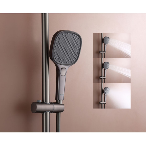 Душевая система с термостатом Raglo R22.26.09, графит фото 14