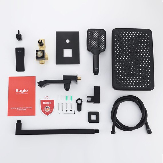 Душевая система встраиваемая Raglo R01.27.06 (со скрытой частью) чёрный фото 11