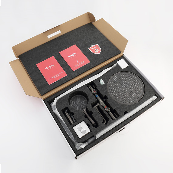 Душевая система с термостатом Raglo R20.26.09, графит фото 13