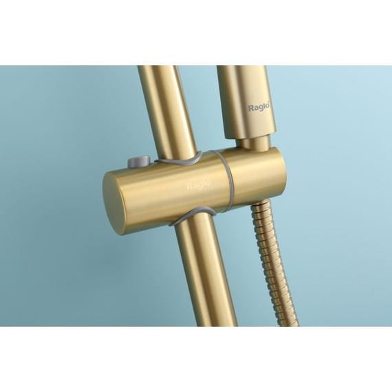 Душевая система с термостатом Raglo R20.26.03, сатин золотой фото 13
