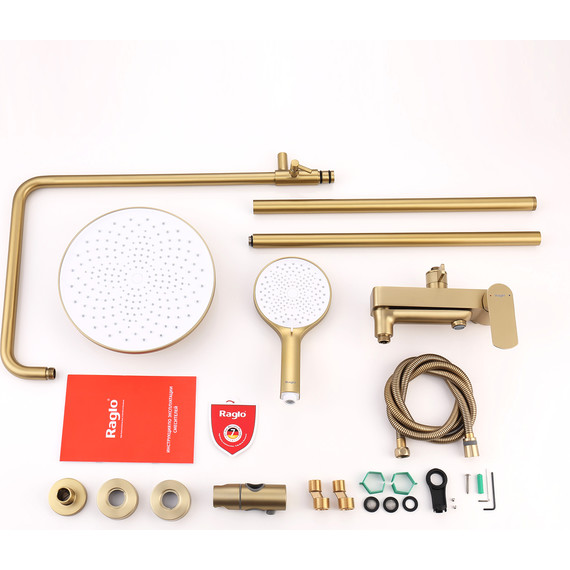 Душевая система Raglo R03.24.03, сатин золотой фото 11