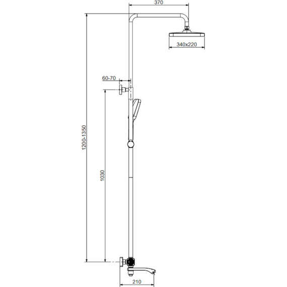 Душевая система с термостатом Raglo R01.26.06, чёрный фото 2