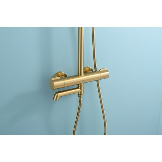 Душевая система с термостатом Raglo R20.26.03, сатин золотой фото 9