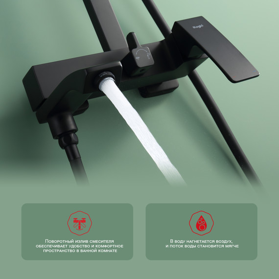 Душевая система Raglo R01.24.06, чёрный фото 6