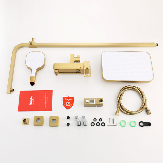 Душевая система Raglo R51.24.03, сатин золотой фото 10