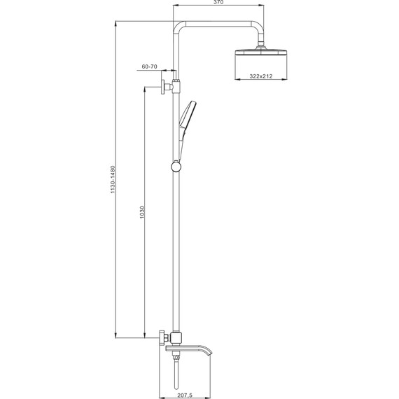 Душевая система с термостатом Raglo R22.26.03, сатин золотой фото 2