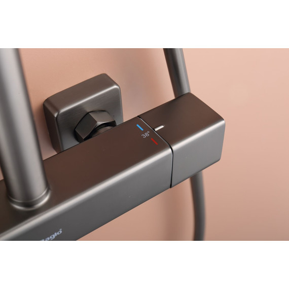 Душевая система с термостатом Raglo R22.26.09, графит фото 9