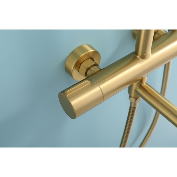 Душевая система с термостатом Raglo R20.26.03, сатин золотой фото 11