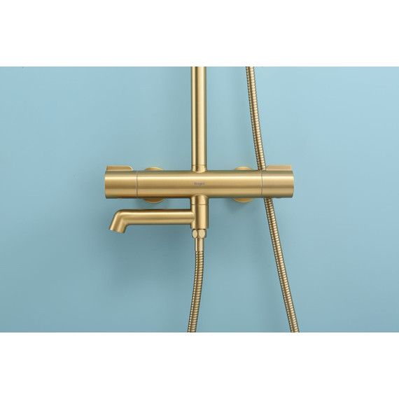Душевая система с термостатом Raglo R20.26.03, сатин золотой фото 8