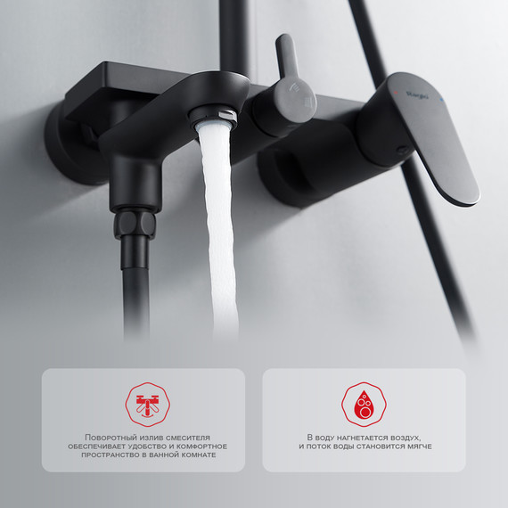 Душевая система Raglo R31.24.06, чёрный фото 4