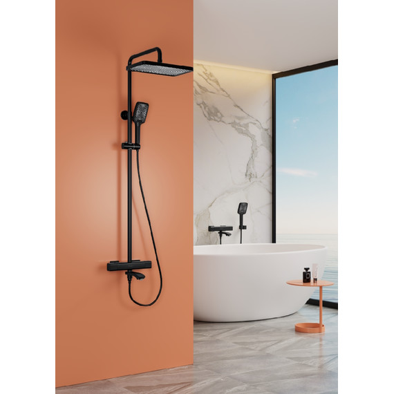 Душевая система с термостатом Raglo R01.26.06, чёрный фото 3