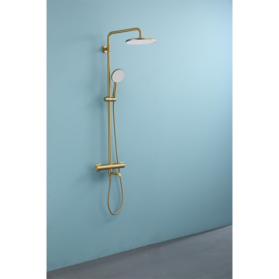 Душевая система с термостатом Raglo R20.26.03, сатин золотой фото 3