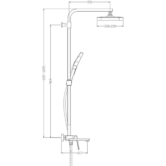Душевая система Raglo R51.24.03, сатин золотой фото 2