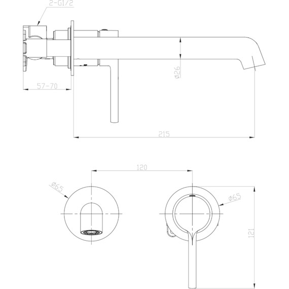 Смеситель для раковины Raglo R20.11.06 (со скрытой частью) чёрный фото 2