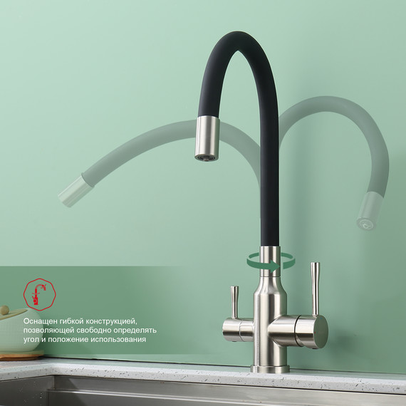 Смеситель для кухни Raglo R81.64.05, сатин фото 7