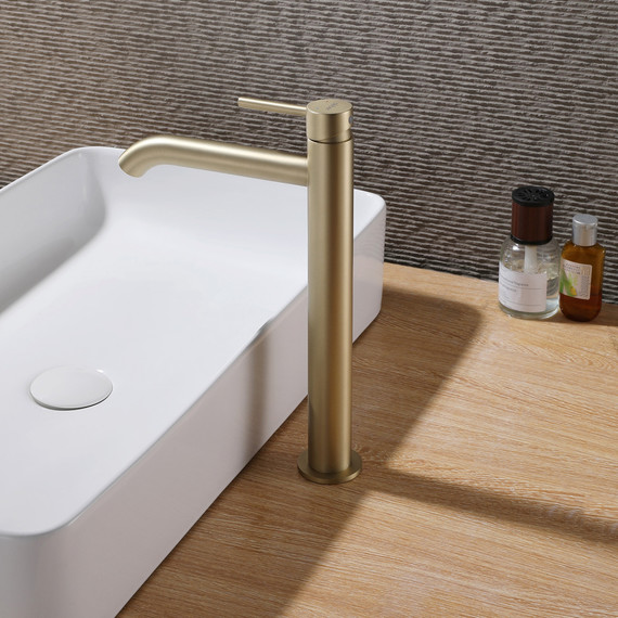 Смеситель для раковины высокий Abber Wasser Kreis AF8111G, золото матовый, Цвет производителя: золото матовое фото 2