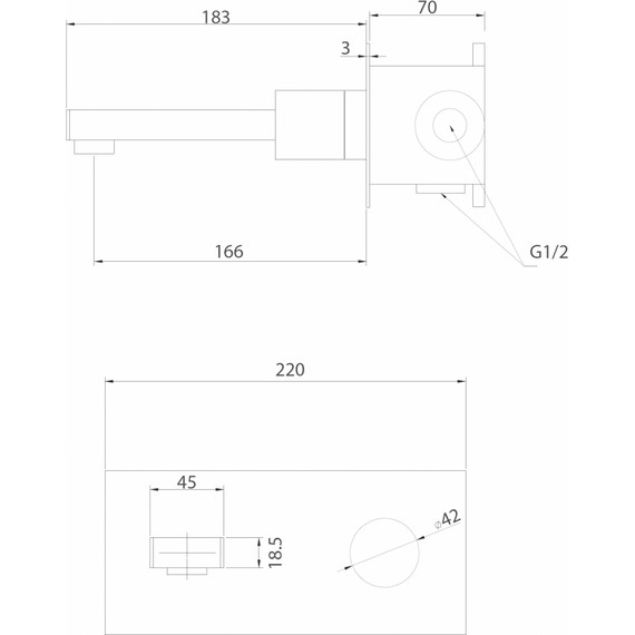 Смеситель для раковины настенный Abber Rund AF8712G (со скрытой частью) золото матовый, Цвет производителя: золото матовое фото 3