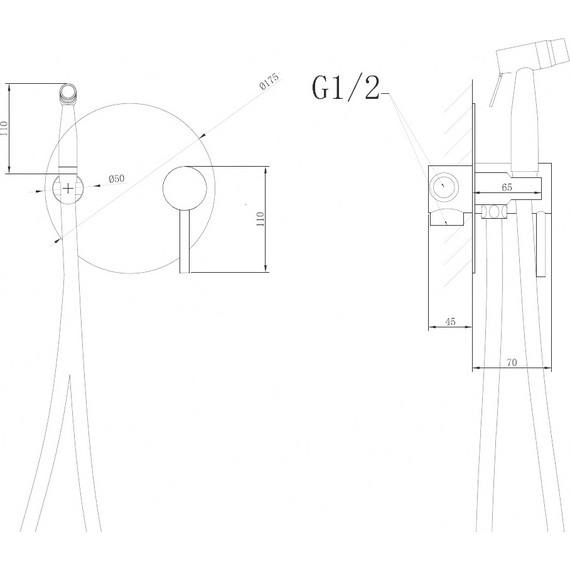 Набор для гигиенического душа Abber Emotion AF8826NG, никель - 4 Набор для гигиенического душа Abber Emotion AF8826NG, никель фото 4