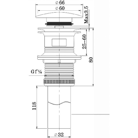 Донный клапан Vincea DBS-616MW, белый матовый - 3 Донный клапан Vincea DBS-616MW, белый матовый фото 3
