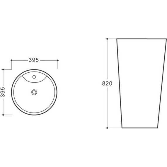 Раковина напольная Vincea 40 см VBS-2P201 фото 3