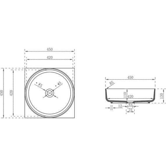 Раковина-чаша Vincea 45 см VBS-6S16MW, белый матовый - 4 Раковина-чаша Vincea 45 см VBS-6S16MW, белый матовый фото 4