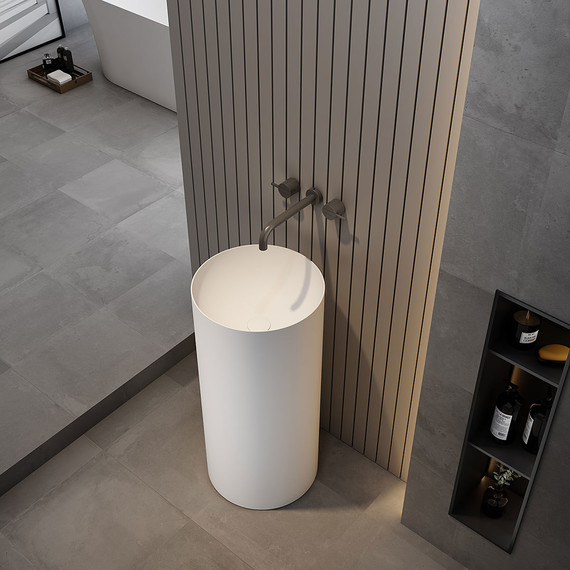 Раковина напольная Vincea 40 см VBS-6SP01MW, белый матовый - 2 Раковина напольная Vincea 40 см VBS-6SP01MW, белый матовый фото 2