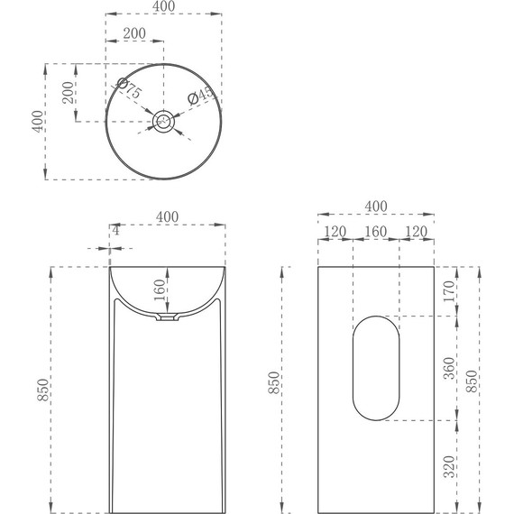 Раковина напольная Vincea 40 см VBS-6SP01MW, белый матовый - 4 Раковина напольная Vincea 40 см VBS-6SP01MW, белый матовый фото 4