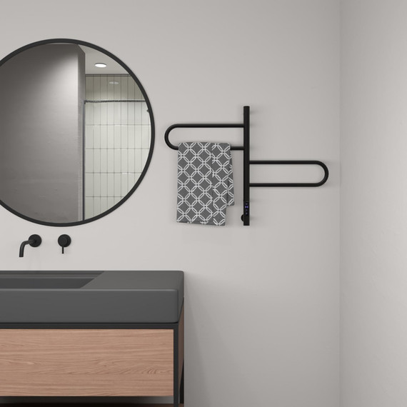 Полотенцесушитель электрический Vincea П4 425x600 мм, чёрный (возможность скрытого подключения) VTD-1R1CBE фото 2