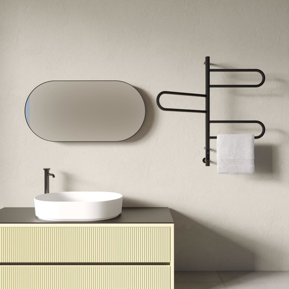 Полотенцесушитель электрический Vincea П6 400x800 мм, чёрный (возможность скрытого подключения) VTD-1R2CBE фото 3