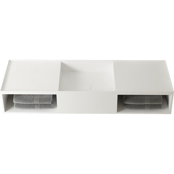 Раковина подвесная Vincea Solid Surface 120 см VWB-6S212MW, белый матовый фото 3