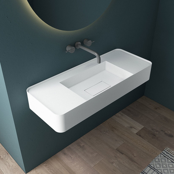 Раковина подвесная Vincea Solid Surface 100 см VWB-6S380MW, белый матовый фото 