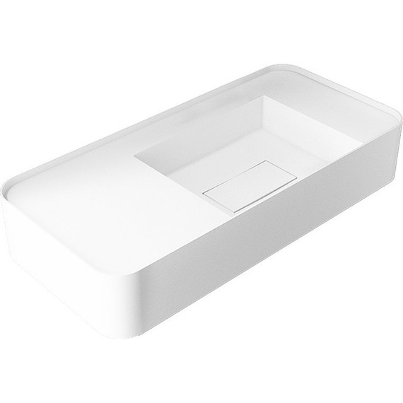 Раковина подвесная Vincea Solid Surface 80 см VWB-6S480MW, белый матовый фото 3