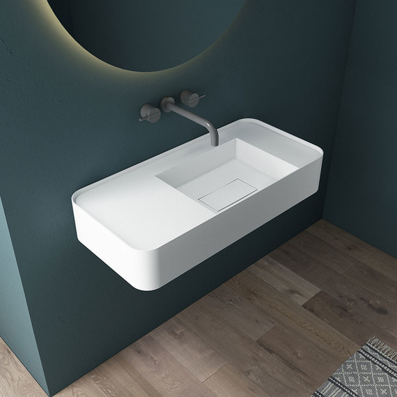 Раковина подвесная Vincea Solid Surface 80 см VWB-6S480MW, белый матовый фото 