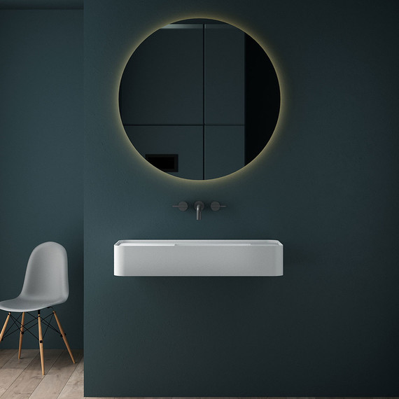 Раковина подвесная Vincea Solid Surface 80 см VWB-6S480MW, белый матовый фото 4