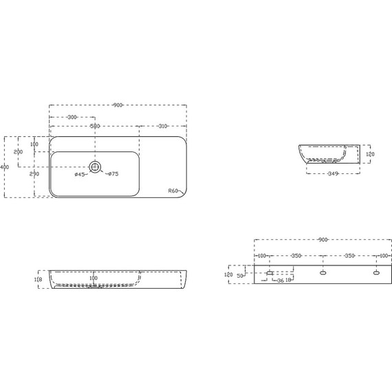 Раковина подвесная Vincea Solid Surface 90 см VWB-6S590MW, белый матовый фото 3