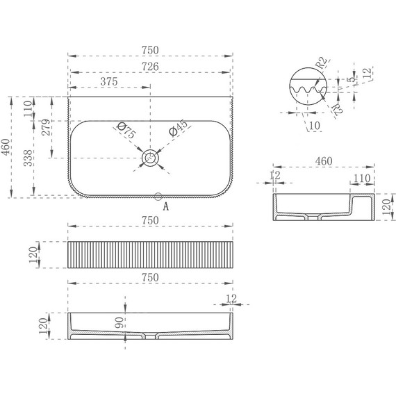 Раковина подвесная Vincea 75 см VWB-6SG75MW, белый матовый фото 5