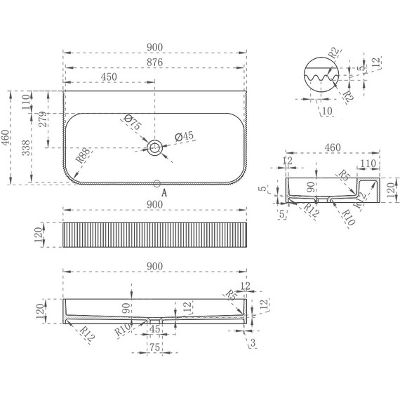 Раковина подвесная Vincea 90 см VWB-6SG90MW, белый матовый фото 5
