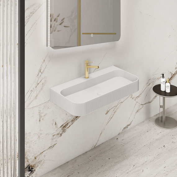 Раковина подвесная Vincea 90 см VWB-6SG90MW, белый матовый фото 2