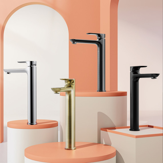 Смеситель для раковины высокий Raglo R03.15.09, графит фото 10