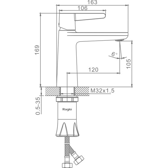 Смеситель для раковины Raglo R32.10, хром фото 2