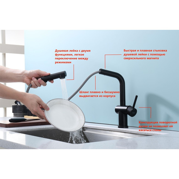 Смеситель для кухни Raglo R86.49.06, чёрный фото 7