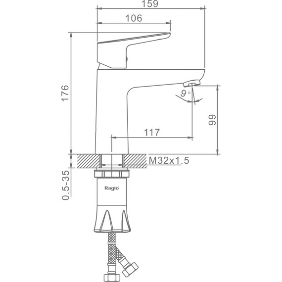Смеситель для раковины Raglo R31.10.09, графит фото 2