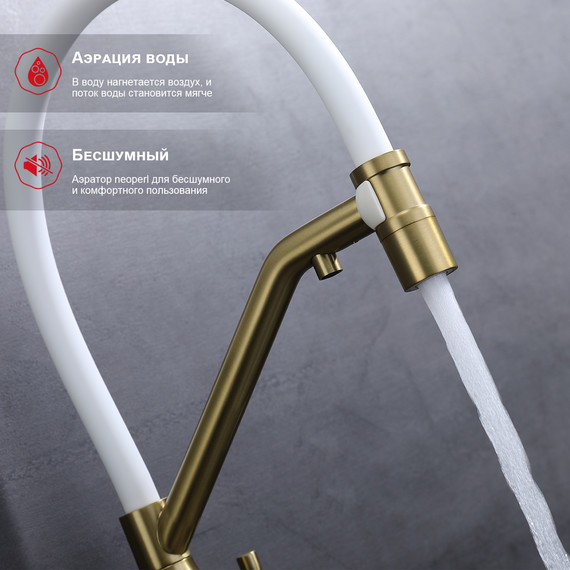 Смеситель для кухни Raglo R81.62.03, золотой сатин фото 8