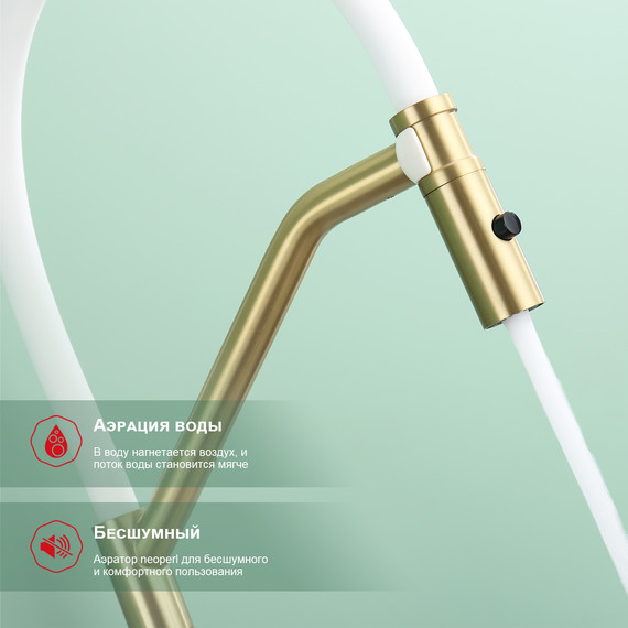 Смеситель для кухни Raglo R86.41.03, золотой сатин фото 9