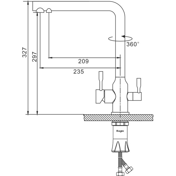 Смеситель для кухни Raglo R81.61.03, золотой сатин фото 2