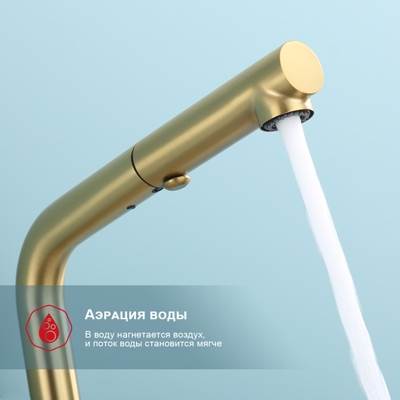 Смеситель для кухни Raglo R86.49.03, золотой сатин фото 9