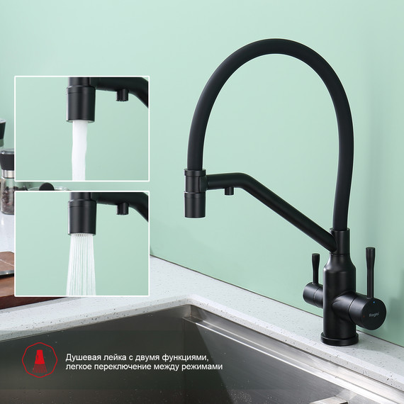 Смеситель для кухни Raglo R81.62.06, чёрный фото 4
